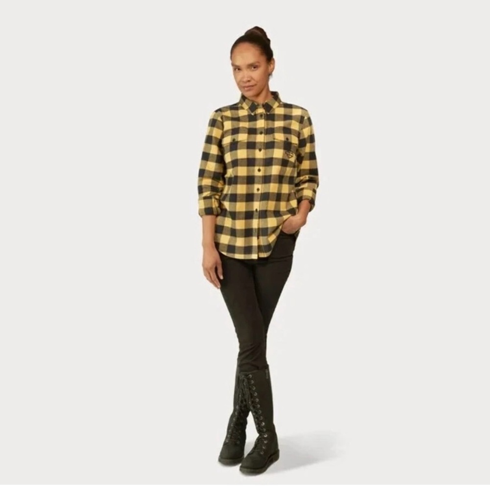 NEW GENUINE HARLEY DAVIDSON Women's Plaid Woven L/S Shirt 2XL Bikercore